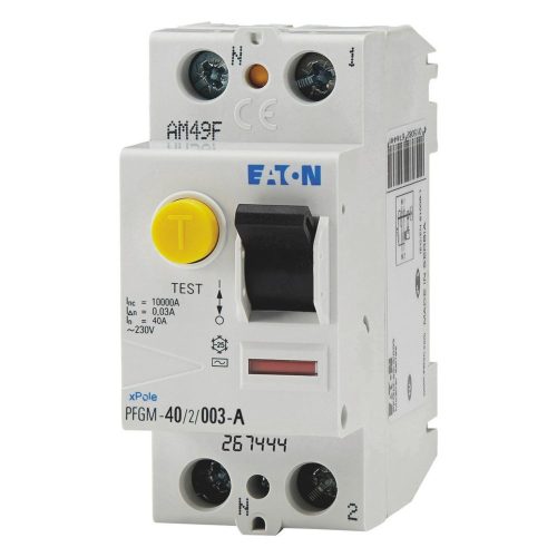 Interrupteur différentiel à vis type A bipôle 30mA 40A xPole Eaton